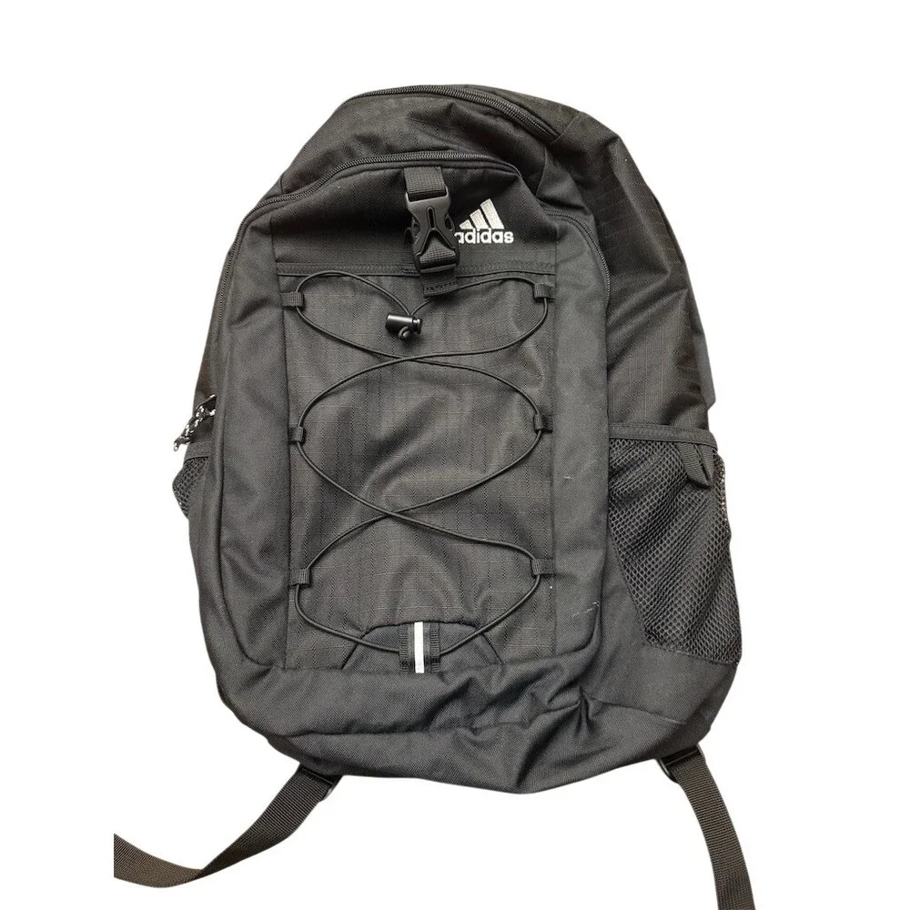 Adidas Ultimate ID Backpack Unisex Black Padded Straps Bungee Front